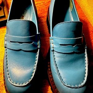 Free People Lyra lug sole loafer in baywatch blue